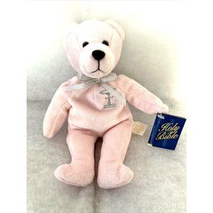 1999 PURITY Bear PINK Plush 8.5" Christmas Holy Bears Sacrament Series NEW, TAGS